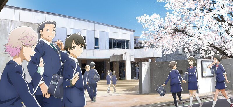 Students at School Entrance