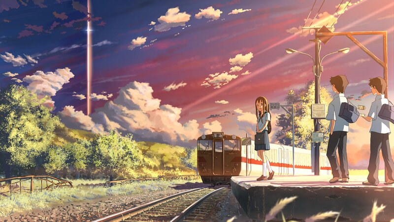 Students at Train Station