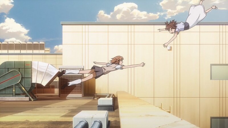 Students falling from a rooftop