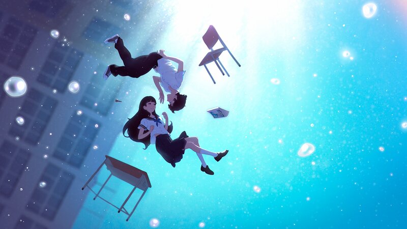 Students Floating Underwater