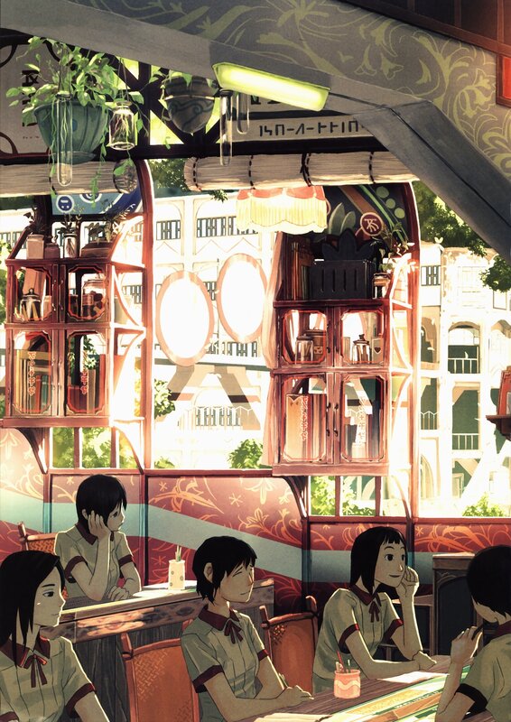 Students in a cafe