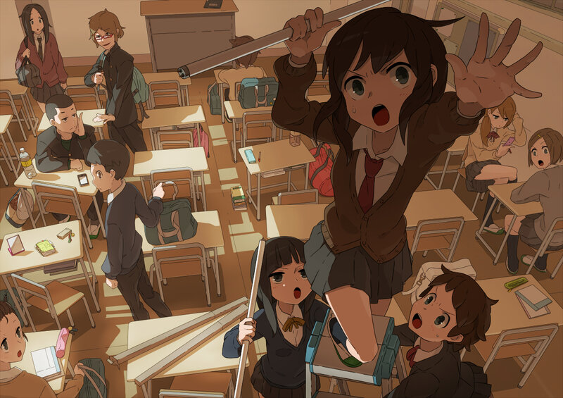 Students in a Classroom — Brown