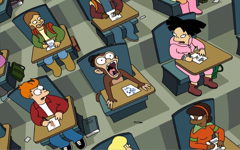 Students in a Classroom — Green