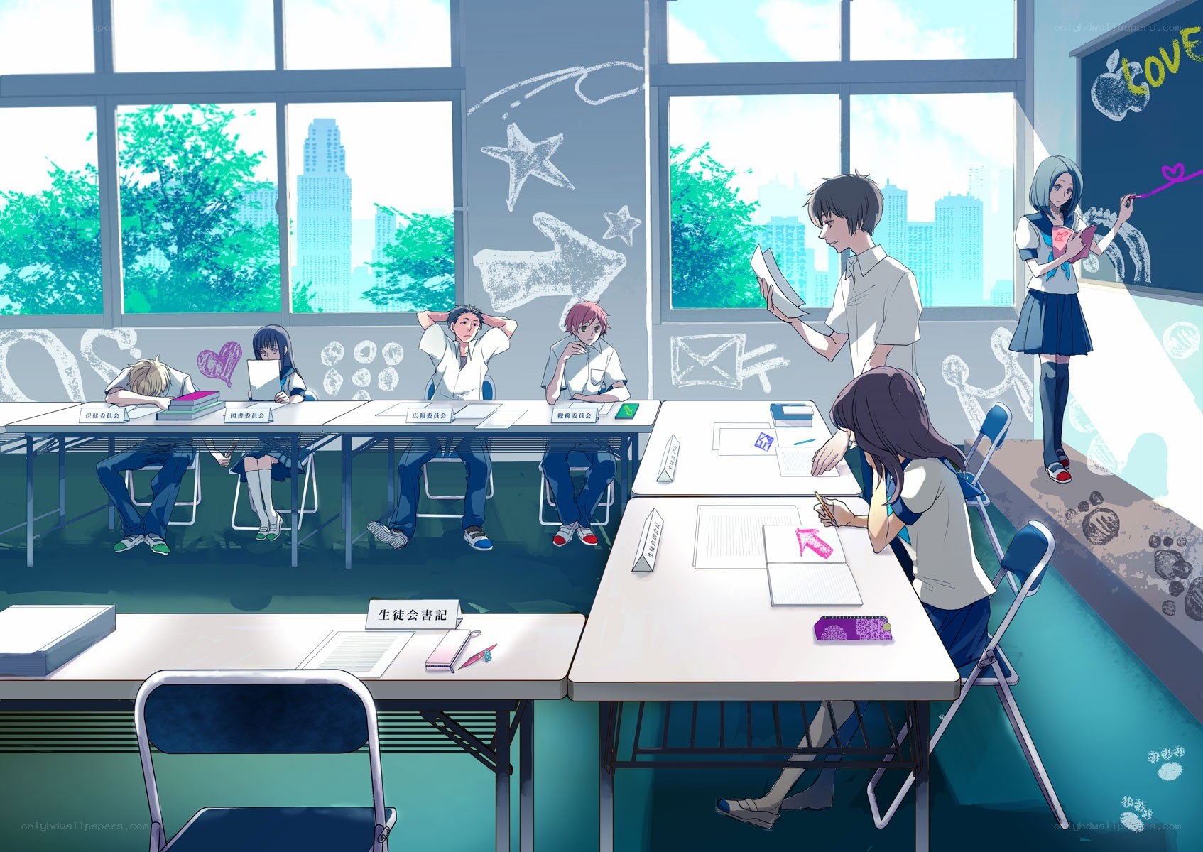 Students in a classroom meeting