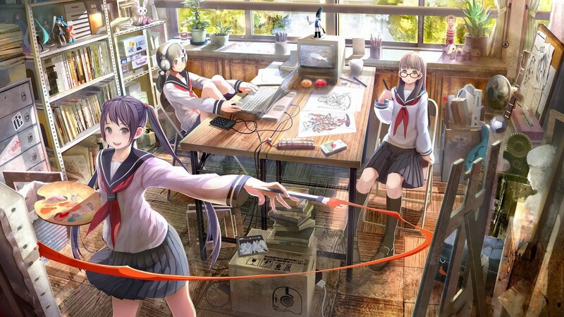 Students in a creative studio