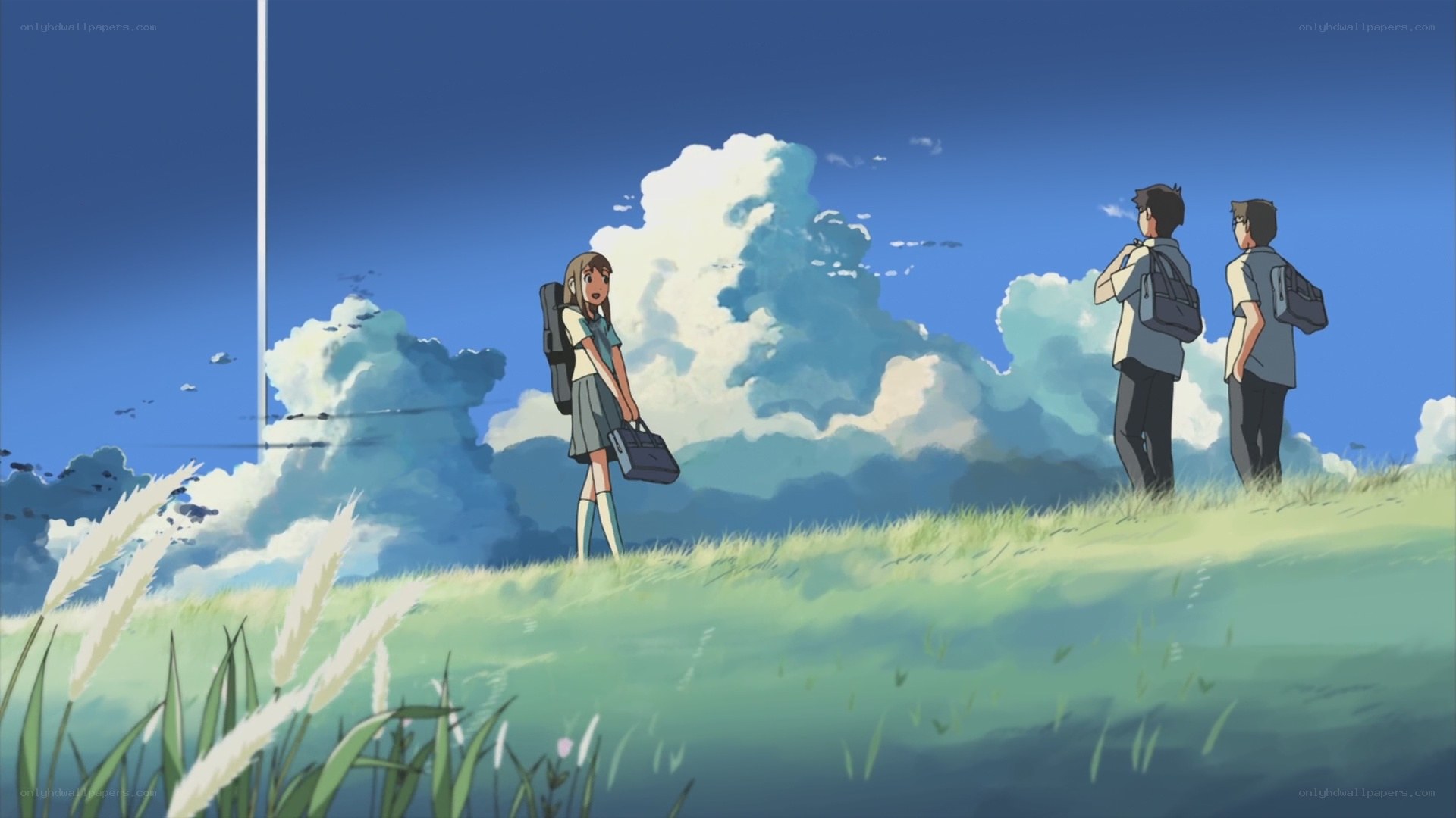 Students in a field