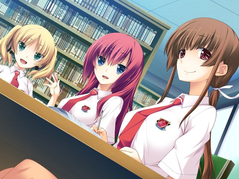 Students in a library