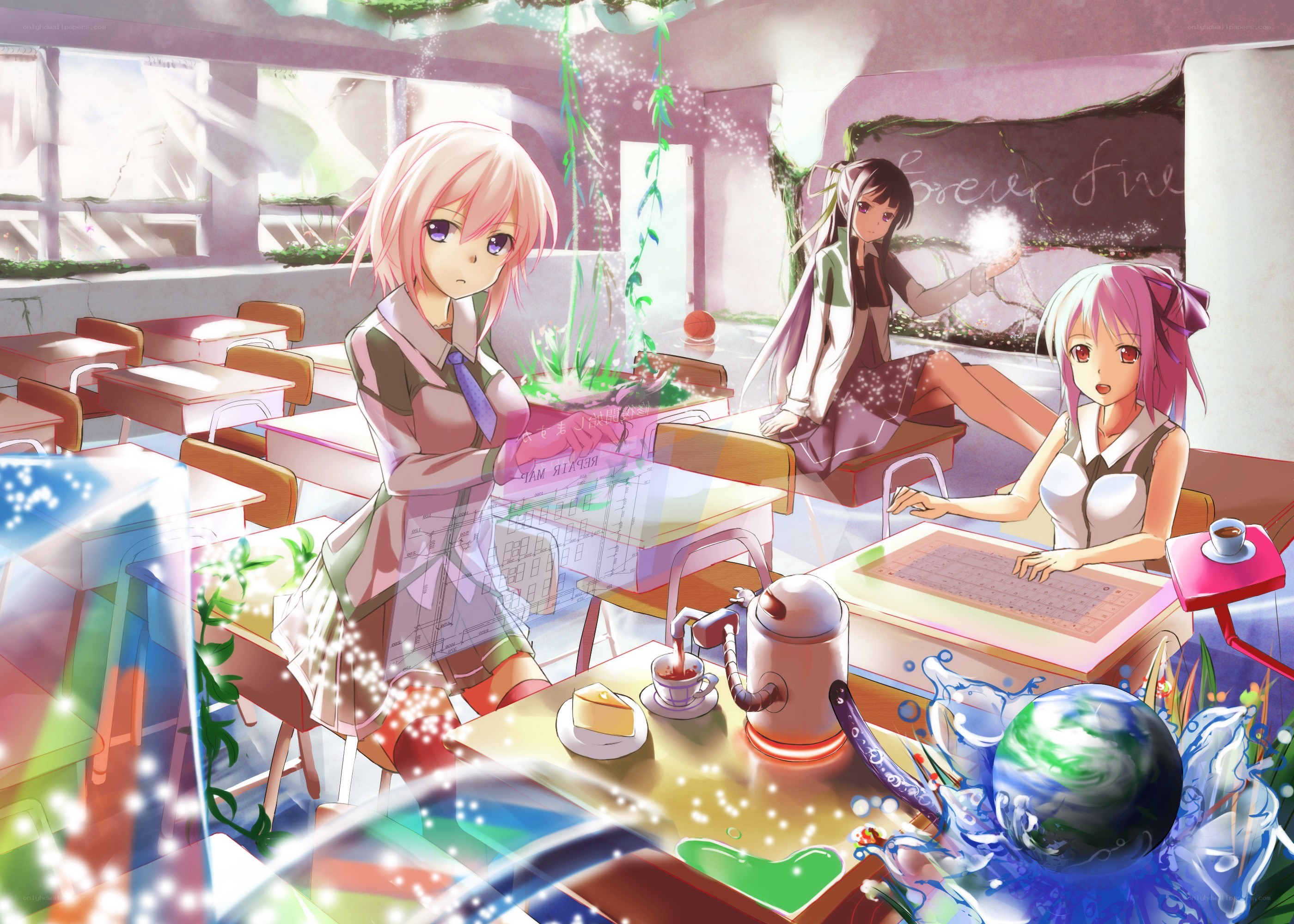 Students in a magical classroom