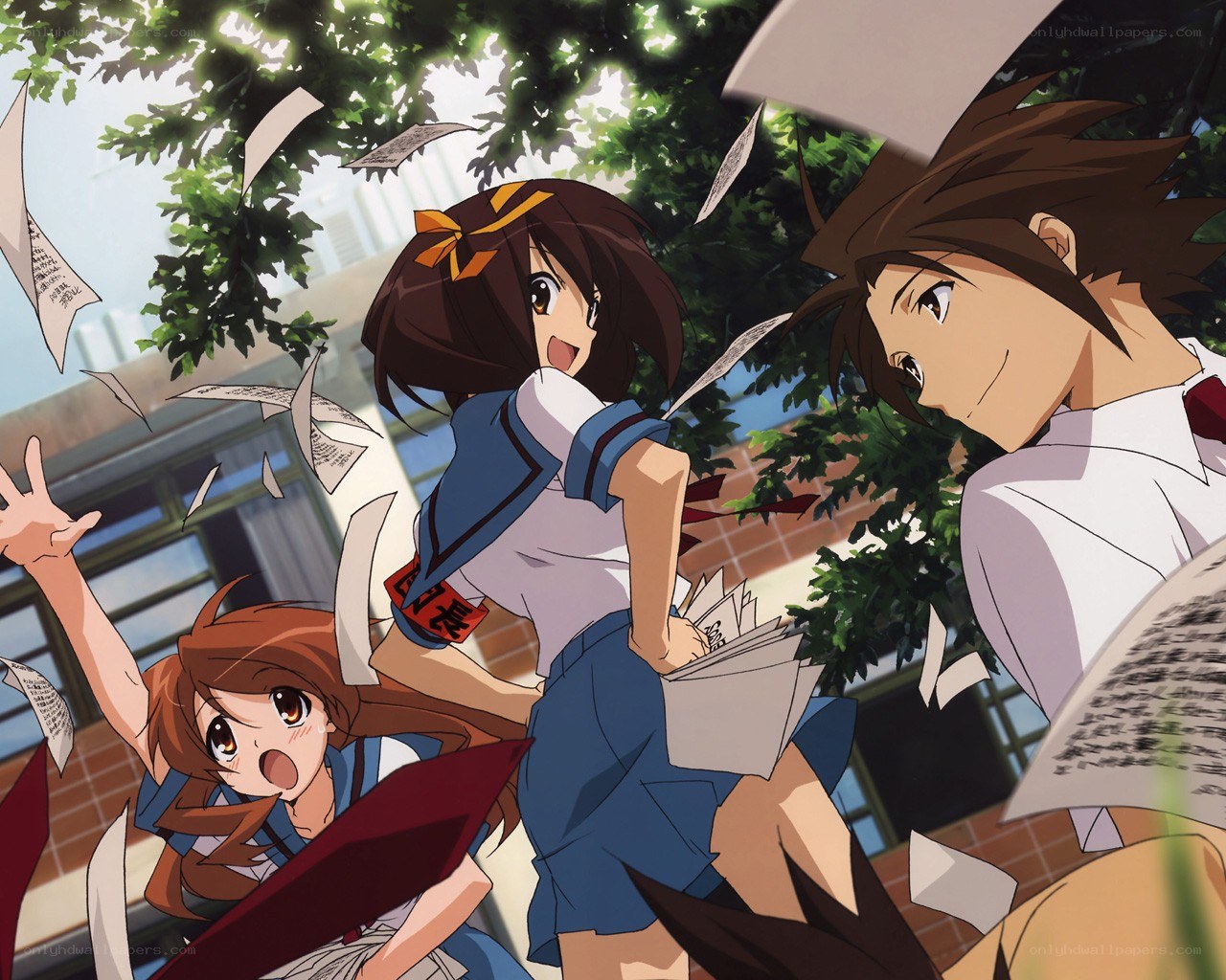 Students in a paper fight