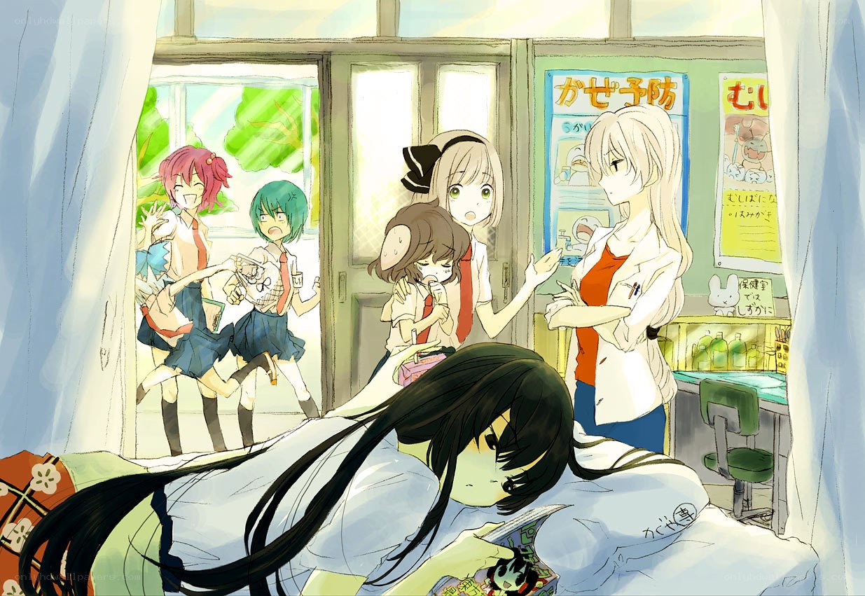 Students in a school infirmary