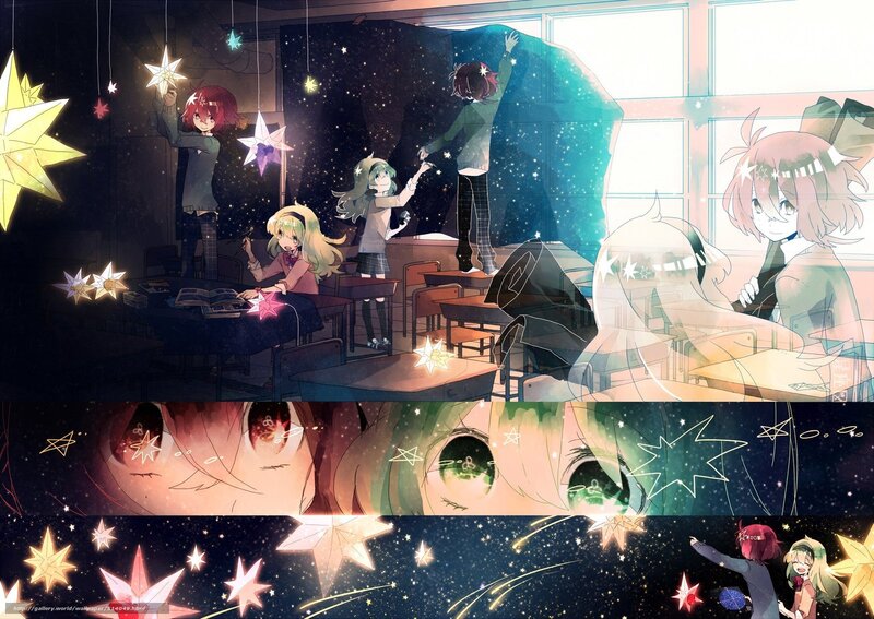 Students in a starry classroom