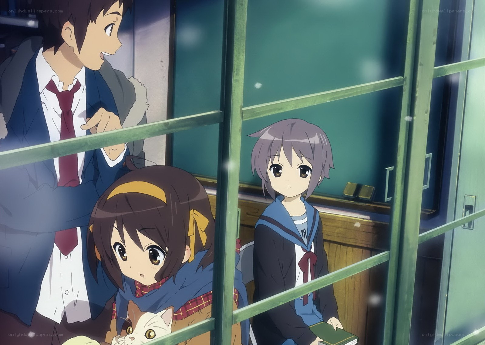 Students in a train car