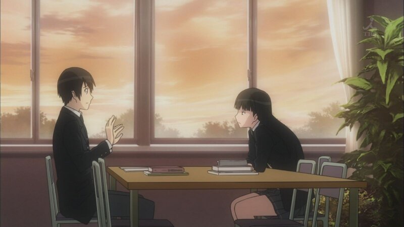 students in classroom at sunset