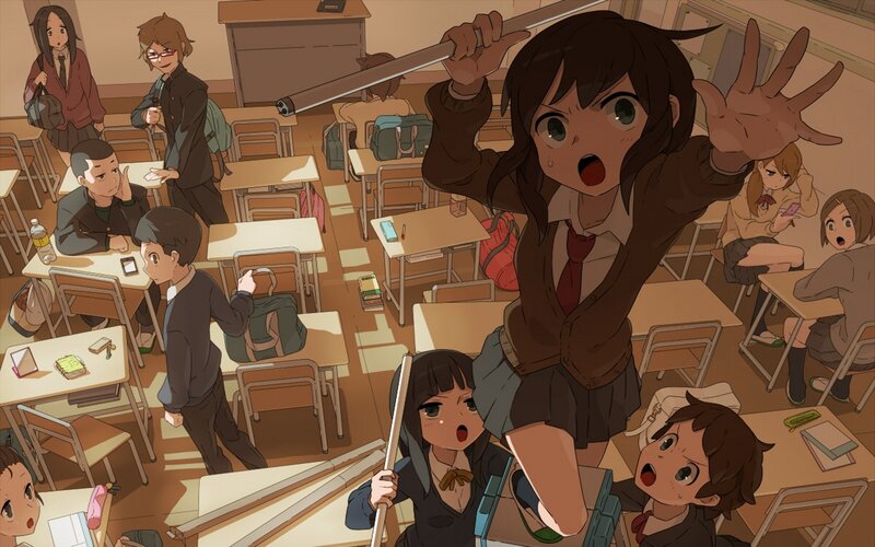 Students in Classroom Chaos