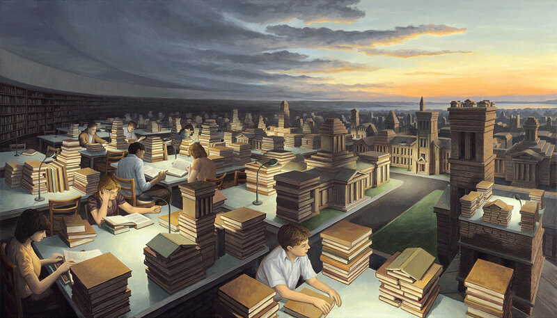 Students in Library — Brown