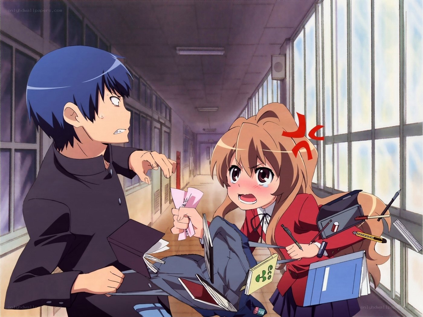 Students in school hallway