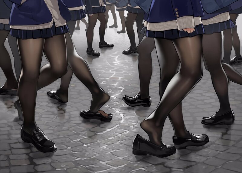 Students in School Uniforms — Blue