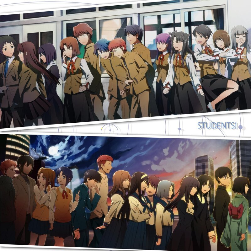 Students in two scenes
