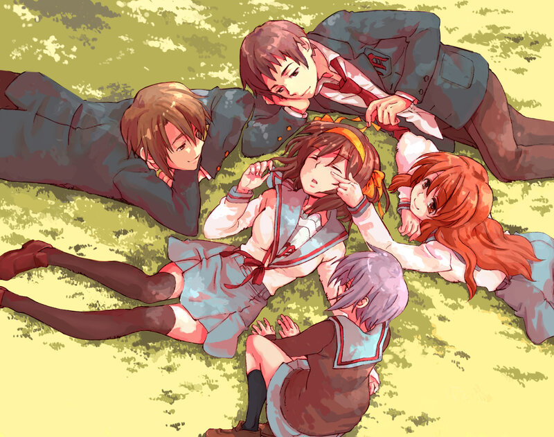 Students Lying on Grass