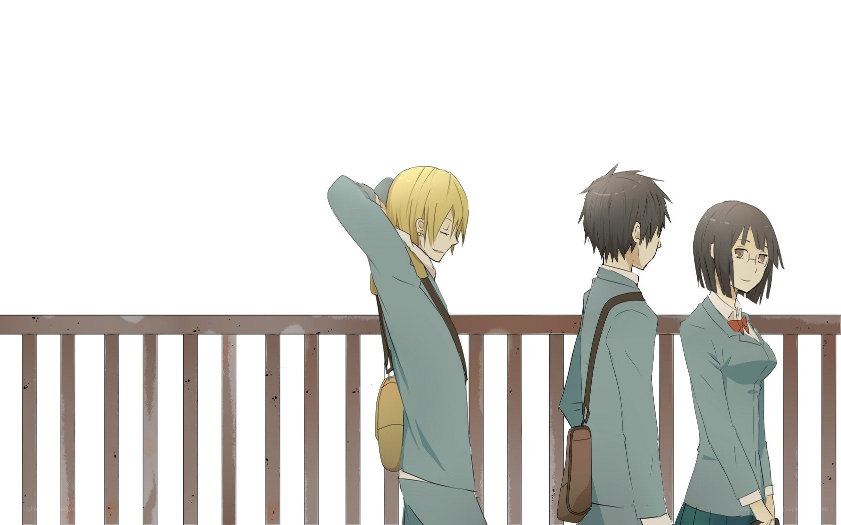 students on a bridge