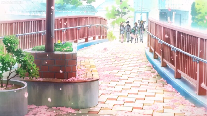 Students on a Bridge — Pink