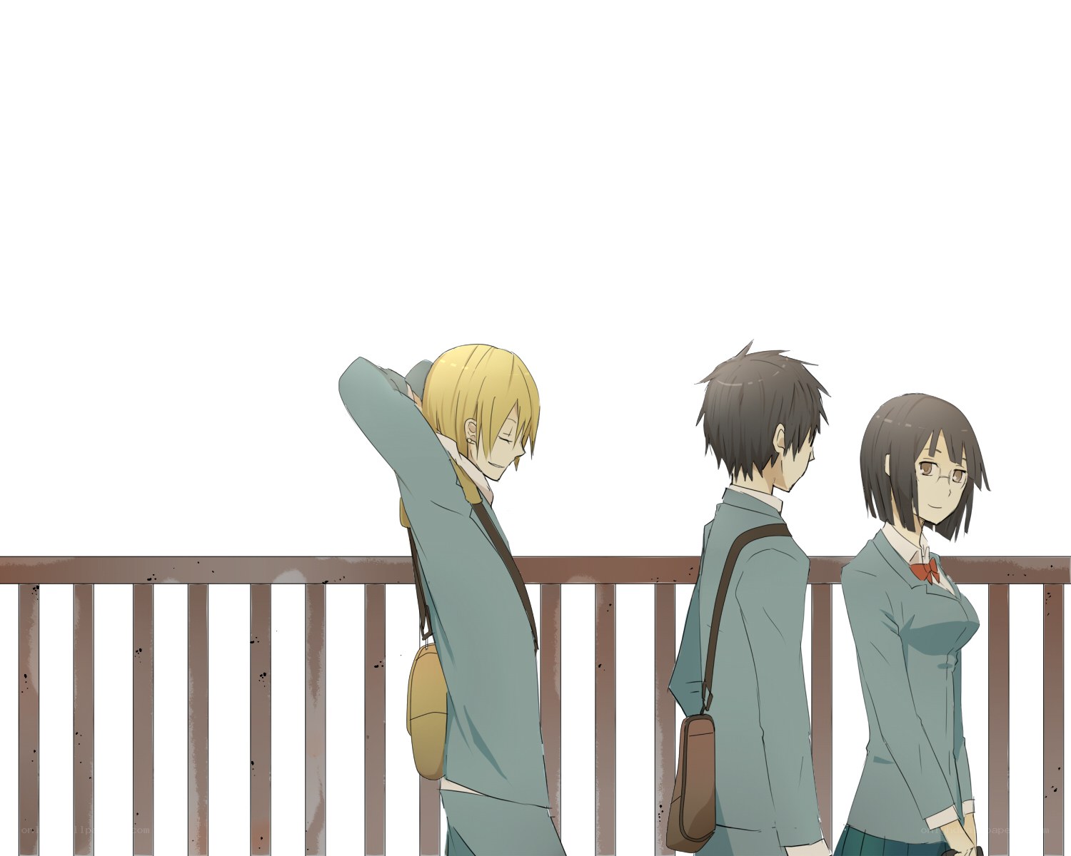students on a bridge