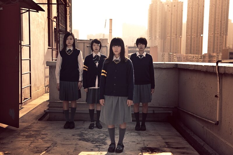 Students on a rooftop