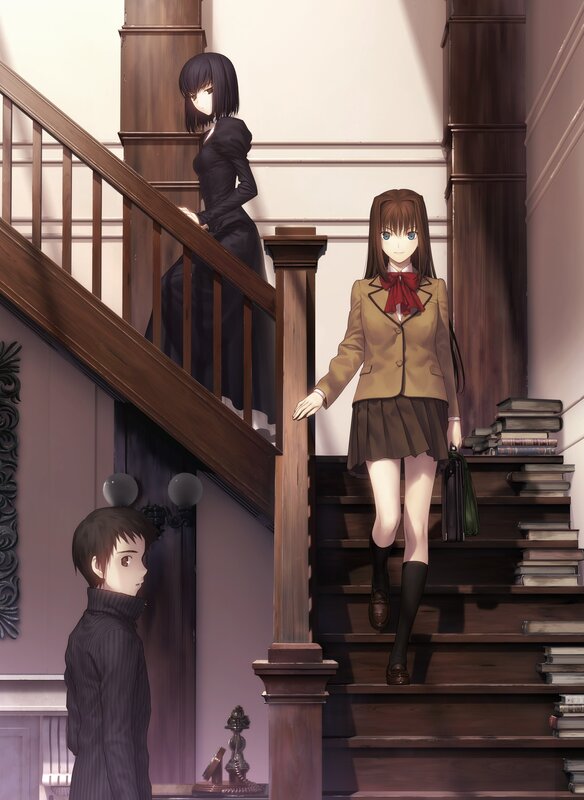 Students on a staircase