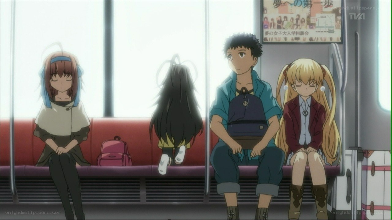 Students on a train