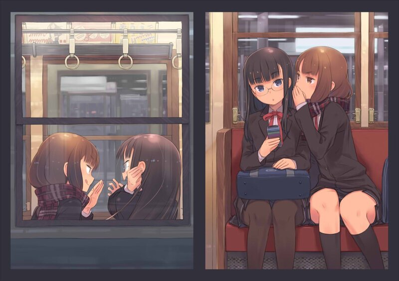 Students on a train