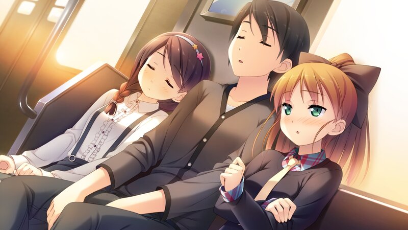 Students on a train