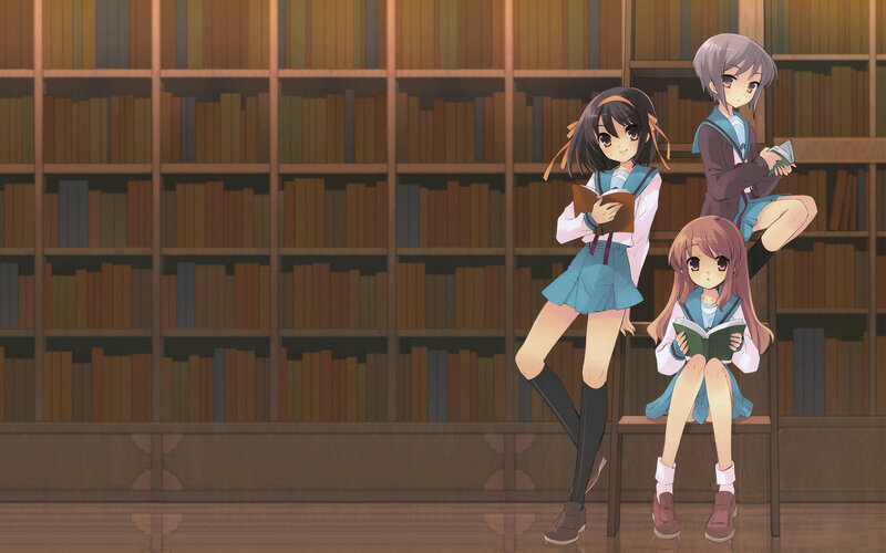 Students reading in a library