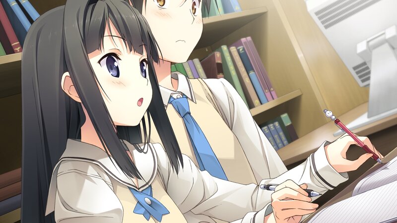 Students studying in library