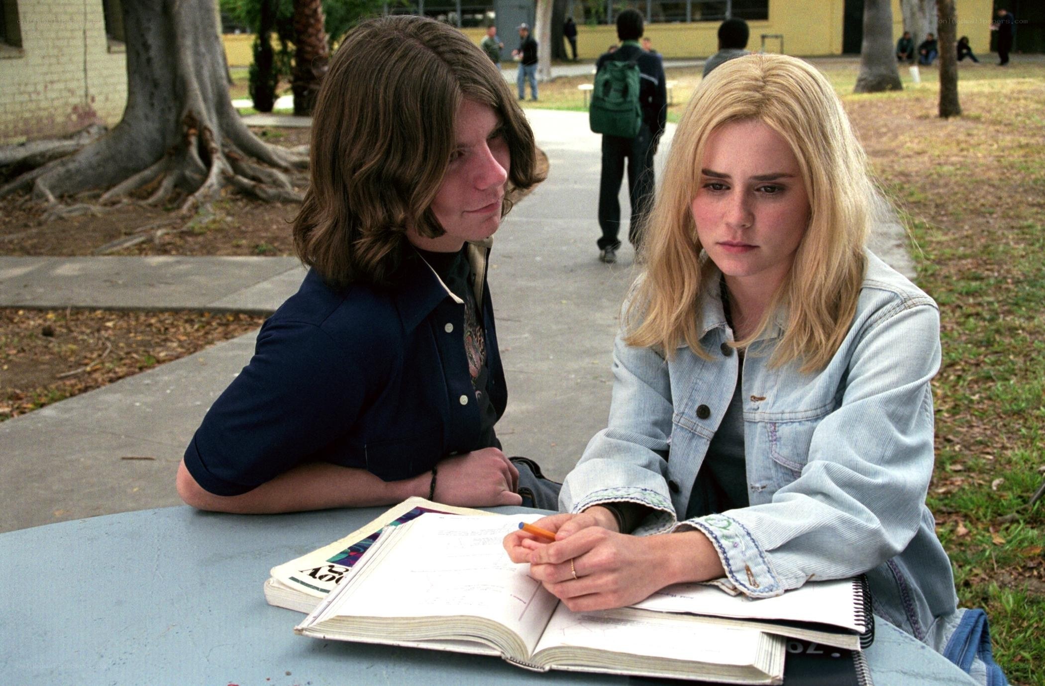 Students studying outdoors