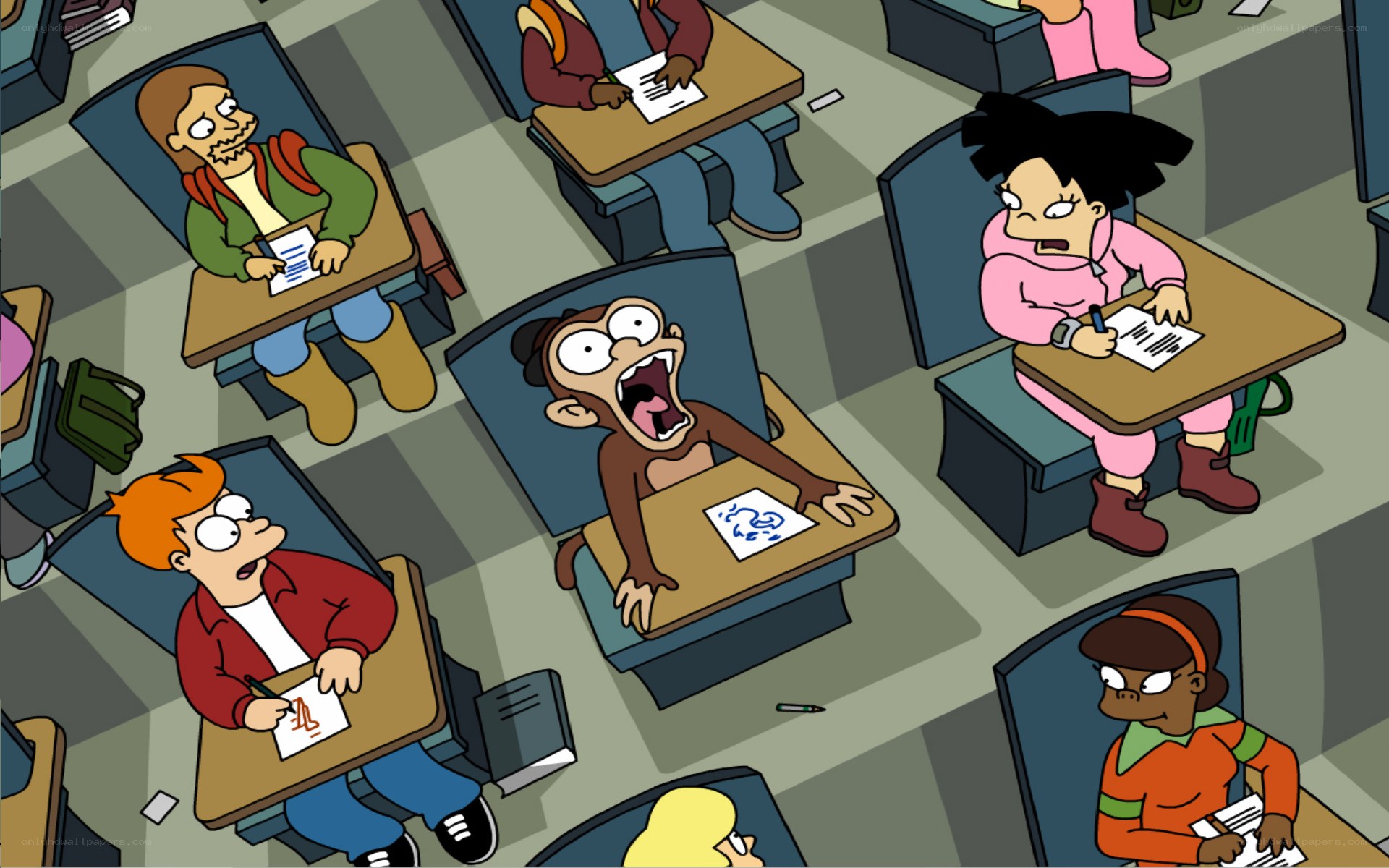 Students taking a test