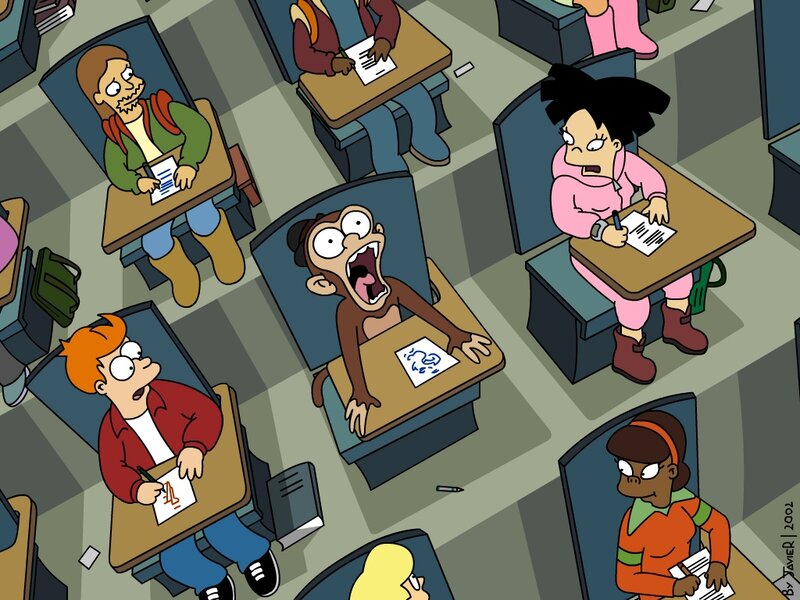Students Taking a Test — Green