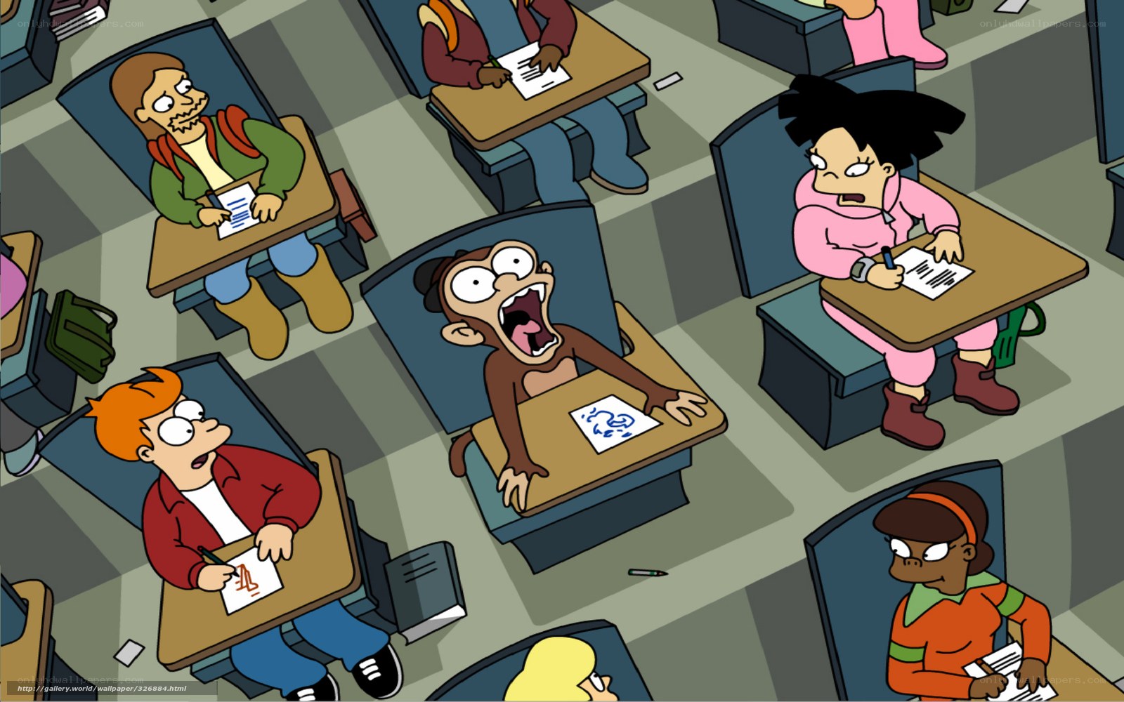 Students taking a test