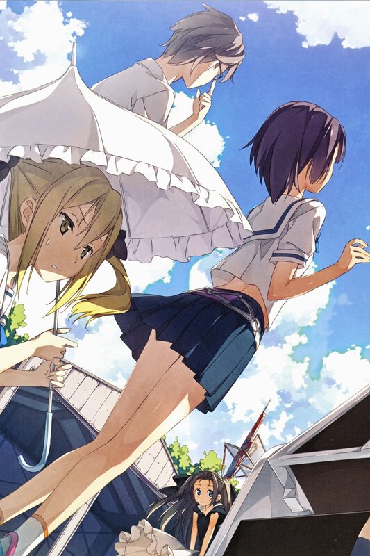 Students under a sunny sky