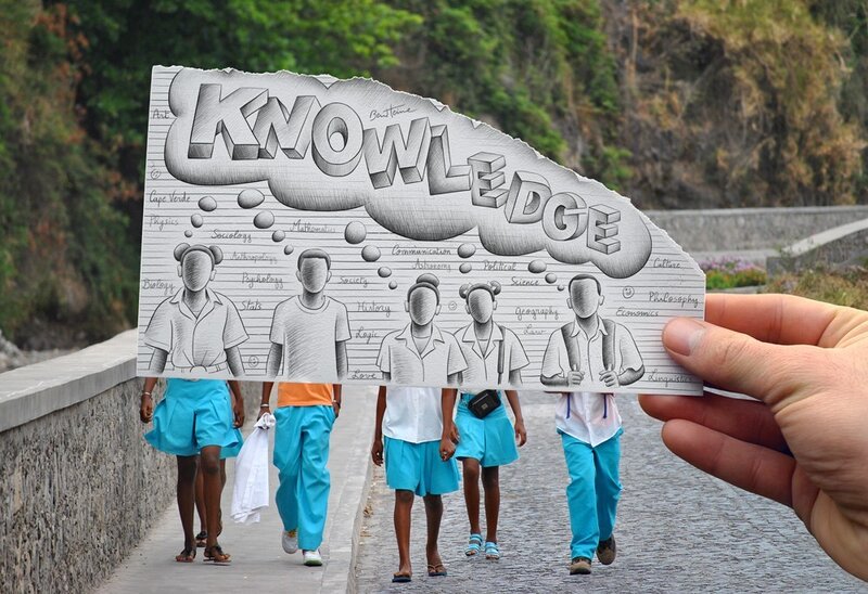 Students Walking on Bridge