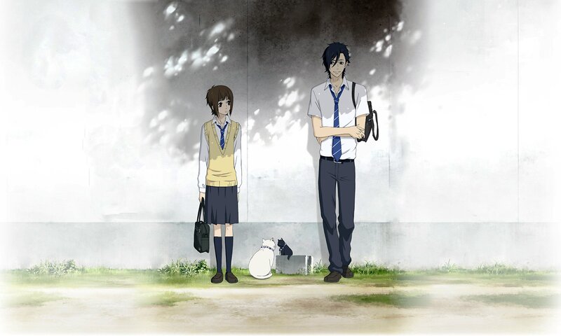 students with cats in alley