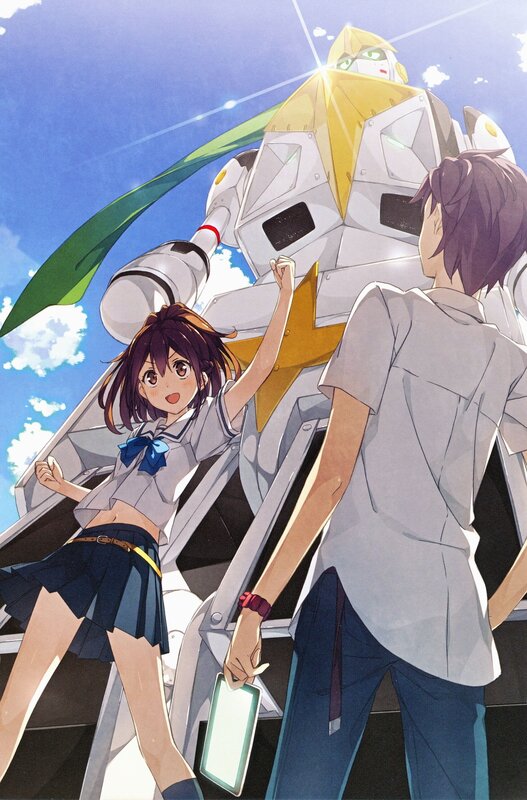Students with giant robot
