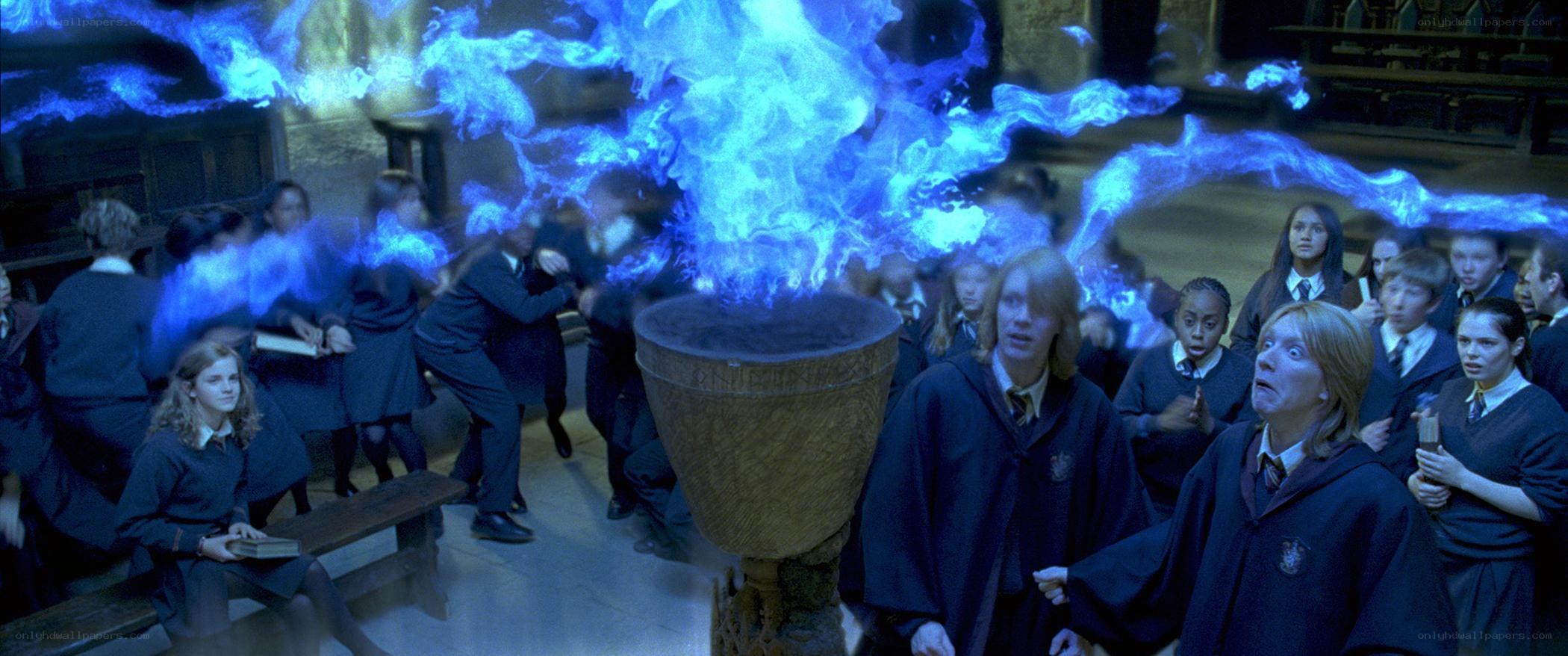 Students witness blue flames