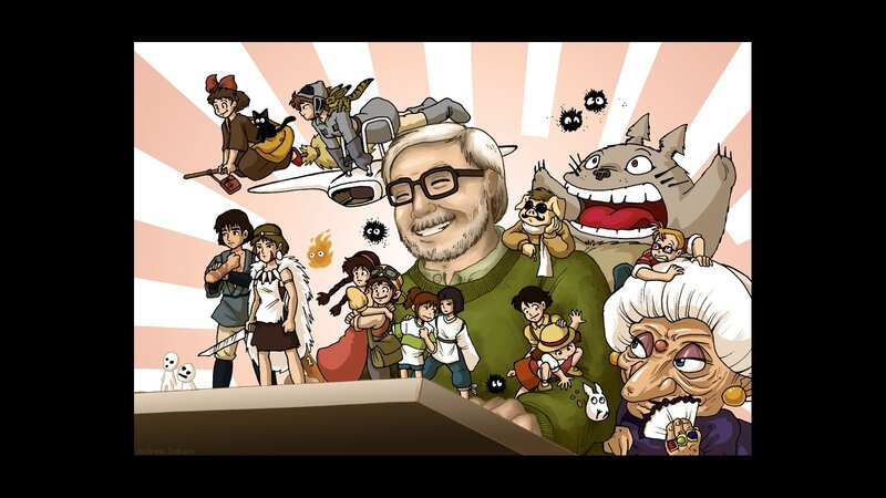 Studio Ghibli characters collage