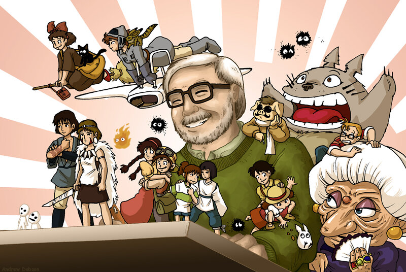 Studio Ghibli characters collage