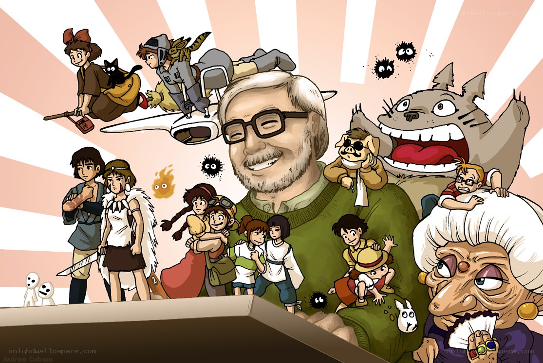 Studio Ghibli characters collage