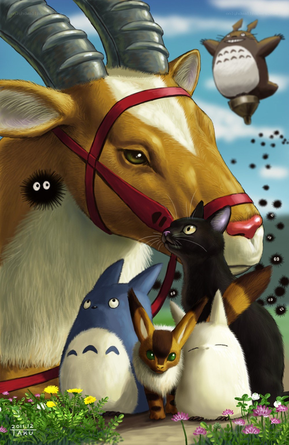 Studio Ghibli characters together