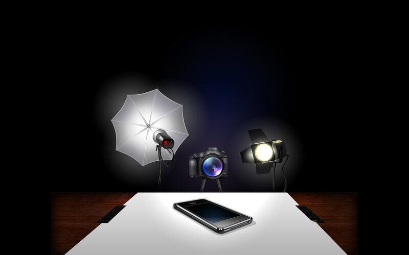 Studio product photography setup