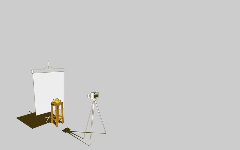 studio setup with cheese