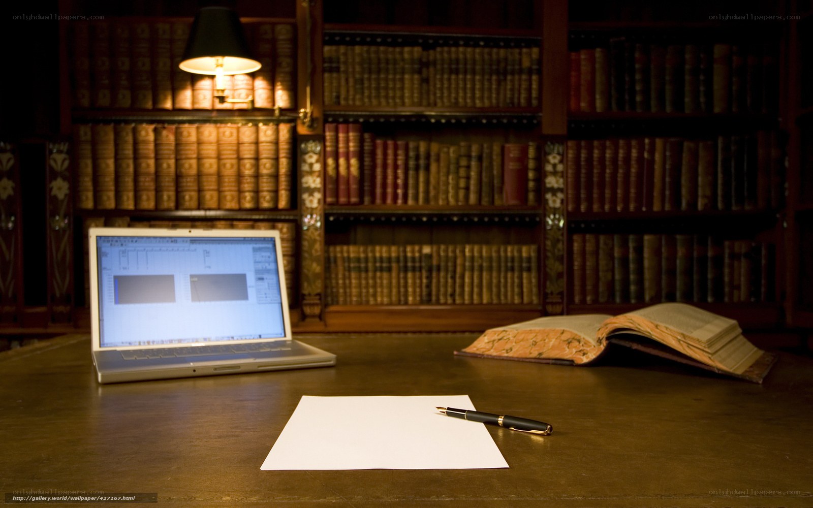 Study desk in library