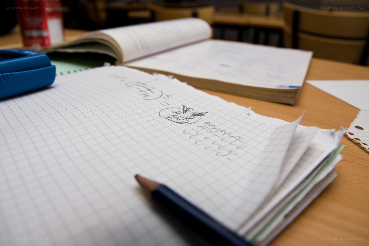 study materials on a desk